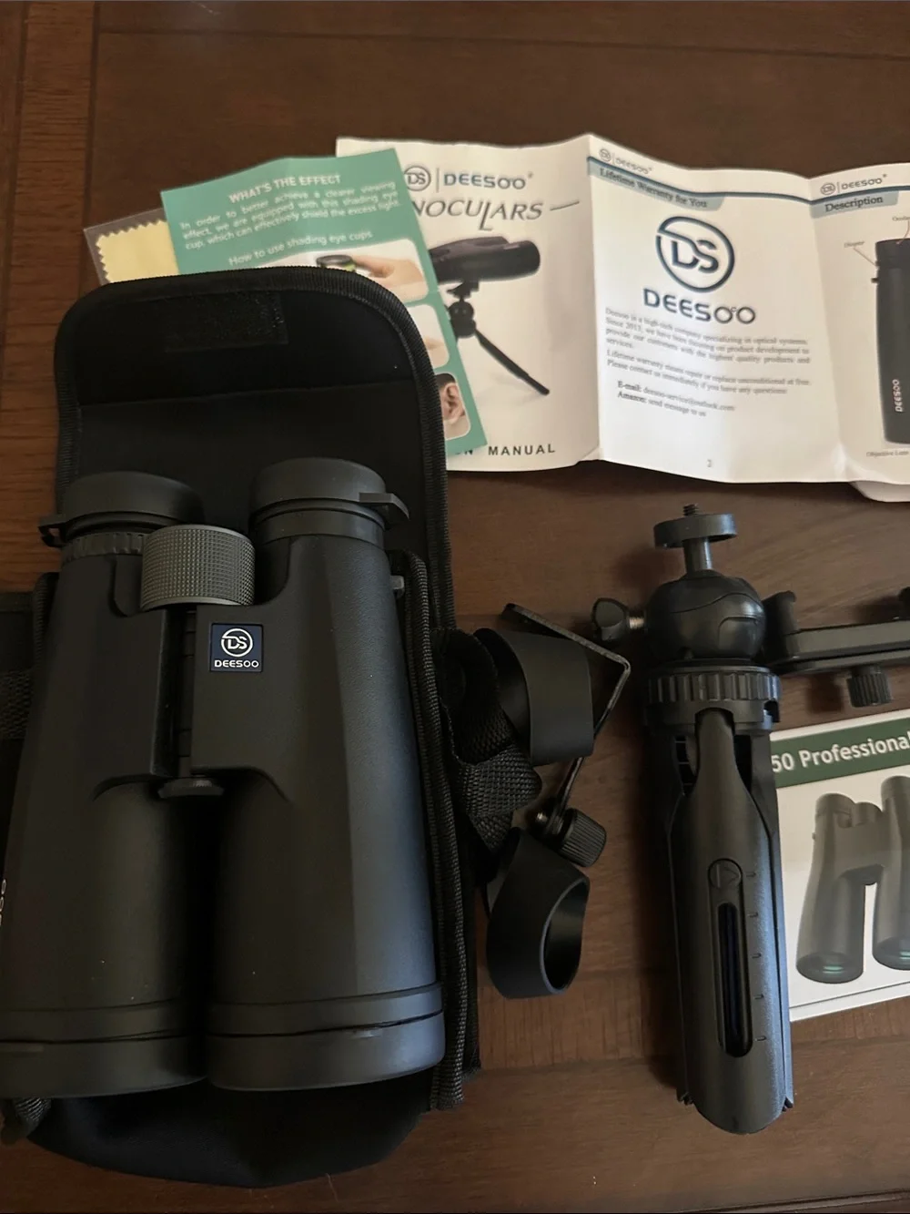 Deesoo 12x50 Black Binoculars for Adults - High-Contrast Optics